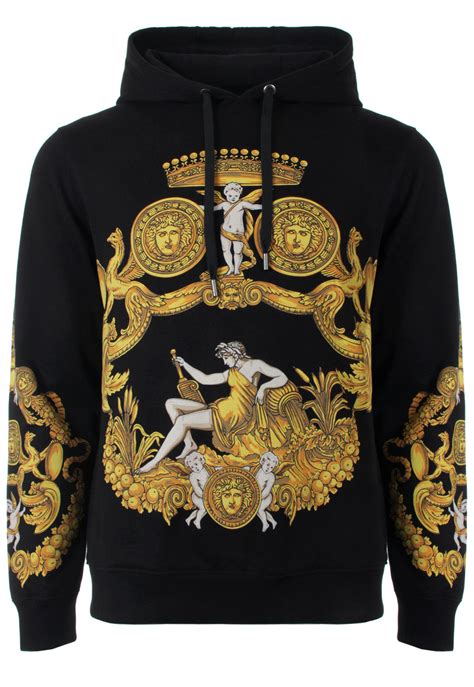 versace hoodie white and gold|versace hoodies for men.